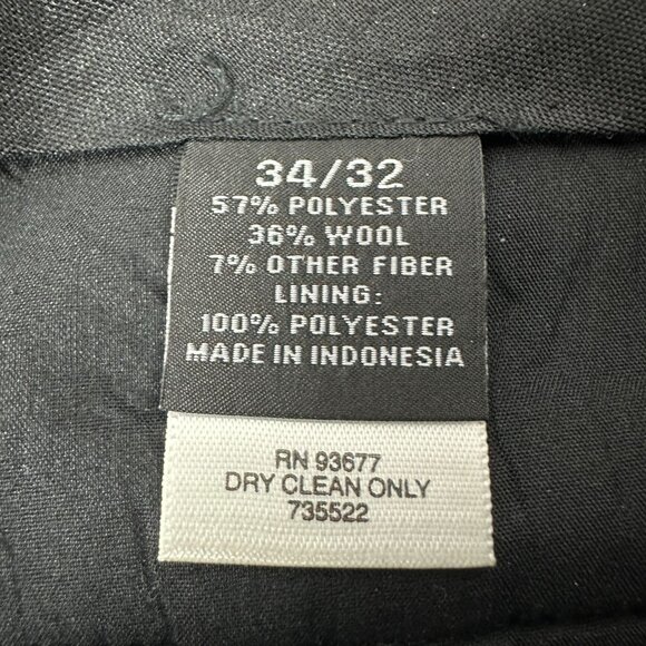Claiborne Mens Dress Pants Size 34x32 Polyester & Wool Blend Sleek Gray - Picture 4 of 4